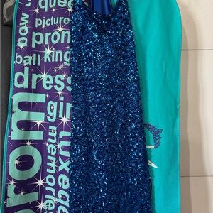 Girls' Sparkle Sequin Blue Party Dress